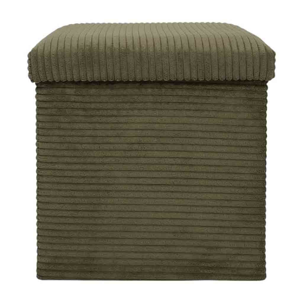 Coffre pouf pliable cotele Scott vert M4