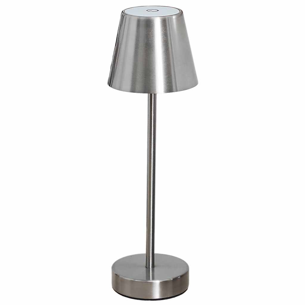 Lampe de table rechargeable USB argent H36cm M8 