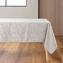 Nappe rectangle 140x240cm Jacquard Doriane taupe