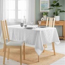 Nappe rectangle 140x240cm Jacquard Doriane blanc