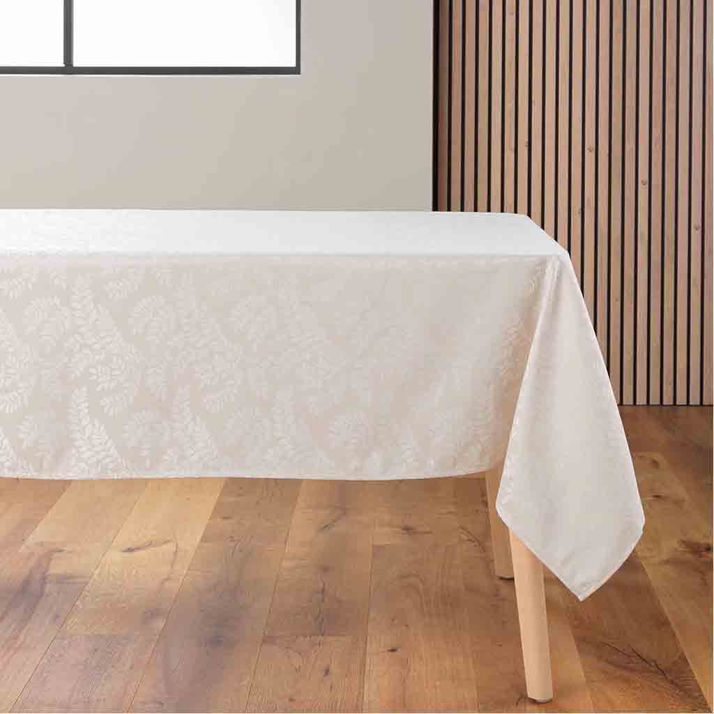 Nappe rectangle 140x240cm Jacquard Doriane naturel