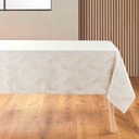 Nappe rectangle 140x250cm Jacquard enduit Enola naturel