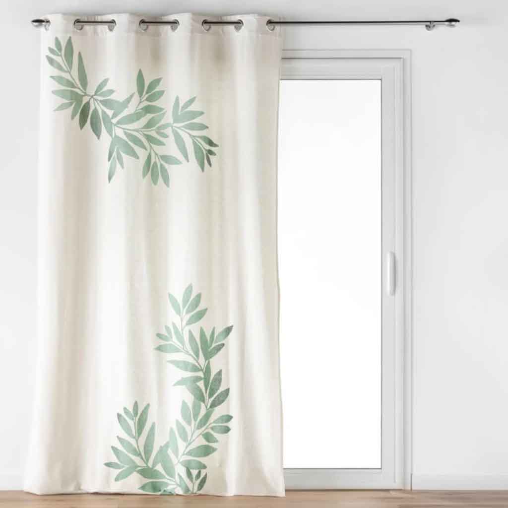 Rideau à oeillets 140x260cm coton/polyester imprime Nymphea des places