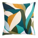 Coussin déhoussable compresse 50x50cm polycoton imprime Swan