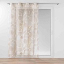 Rideau à oeillets 140x240cm voile sable imprime Métallise Melisse
