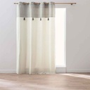 Rideau à oeillets 140x240cm coton/polyester + top métallise + pompon Manolo 