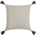 Coussin déhoussable compressé pompons 45x45cm coton/polyester + fils metal Manolo