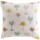 Coussin déhoussable compressé 45x45cm polycoton imprime Palmelia