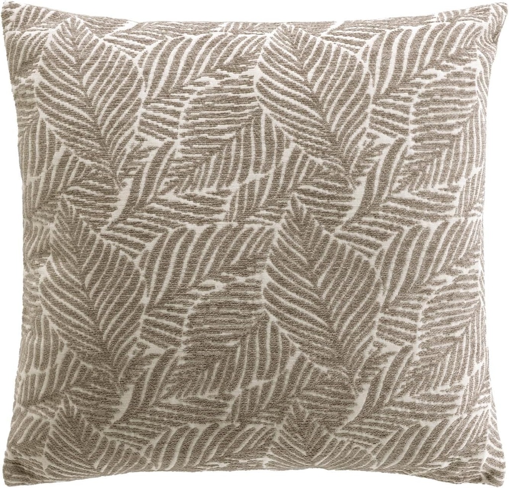 Housse de coussin + encart 40x40cm Jacquard fils Chenille vivo taupe