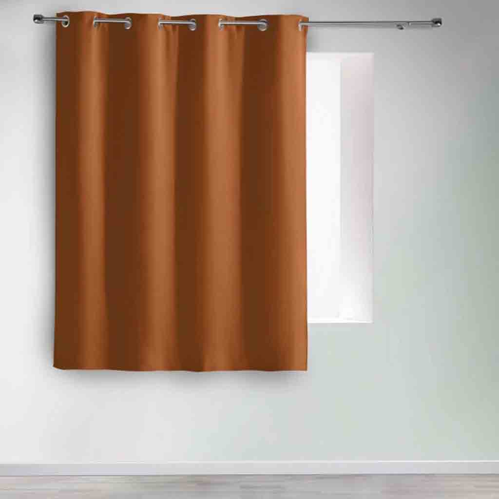 Rideau à œillets 135x180cm occultant uni occult Camel  