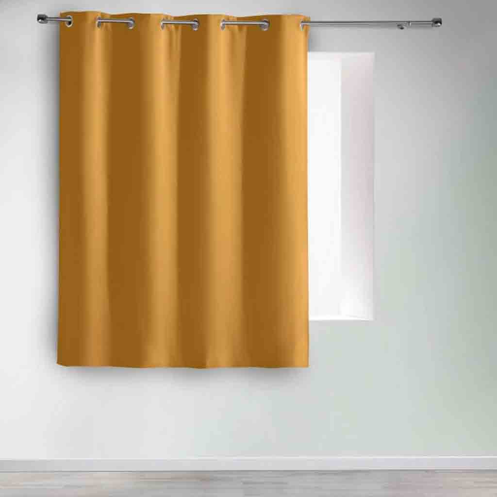 Rideau à œillets 135x180cm occultant uni occult ocre