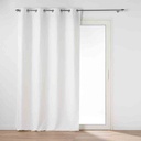 Rideau à œillets 135x240cm occultant Chambray uni Chinea blanc