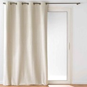 Rideau à œillets 140x260cm 100% occultant/velours relief Olympe naturel 100% polyester 
