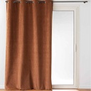 Rideau à œillets 140x260cm 100% occultant/velours relief Olympe camel 100% polyester  