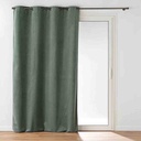 Rideau à œillets 140x260cm 100% occultant/velours relief Olympe kaki 100% polyester 