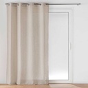 Panneau à oeillets 140x240cm effet lin tisse cloris taupe