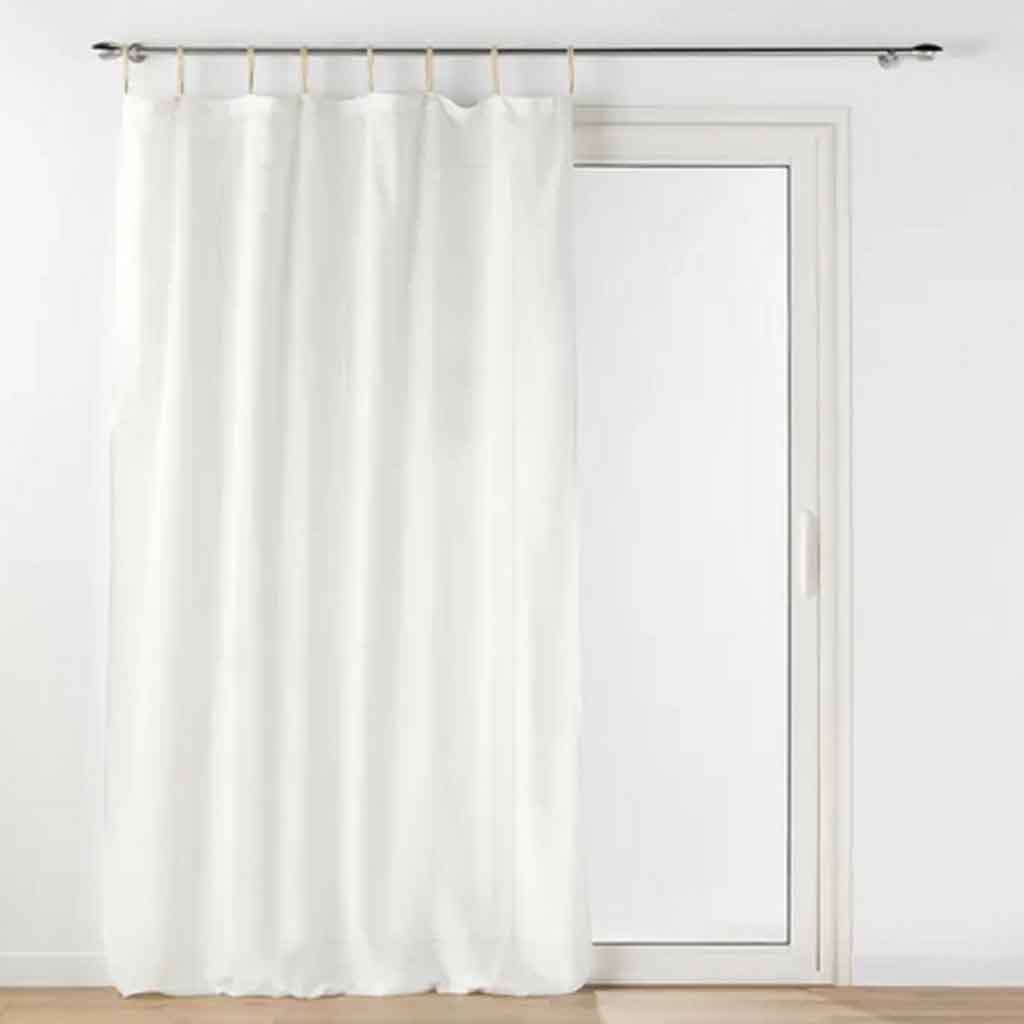 Panneau à passants jute 140x240cm polycoton uni Belani blanc