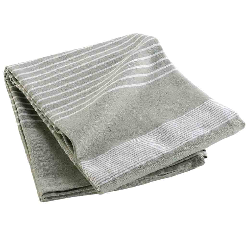 Couvre lit 2P 240x260cm coton/polyester tisse Adele sauge