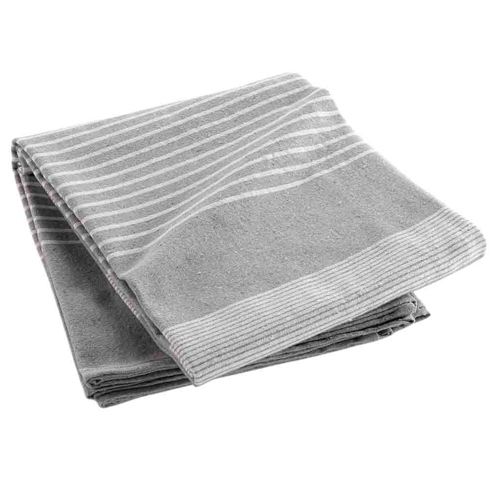Couvre lit 2P 240x260cm coton/polyester tisse Adele gris