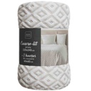 Couvre lit 2P matelas 220x240cm + 2 housse de coussin 60x60cm Jersey/microfibre Joana
