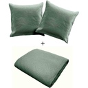 Couvre lit 2P matelas 220x240cm + 2 housse de coussin 60x60cm microfibre unie romance cedre