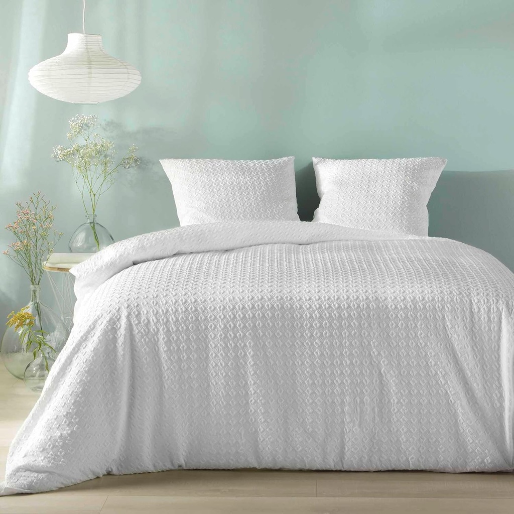 Parure 3P 220x240cm microfibre unie Gaufree litea