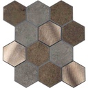 Credence adhésive 4 pièces 25x25cm mural Hexa beton