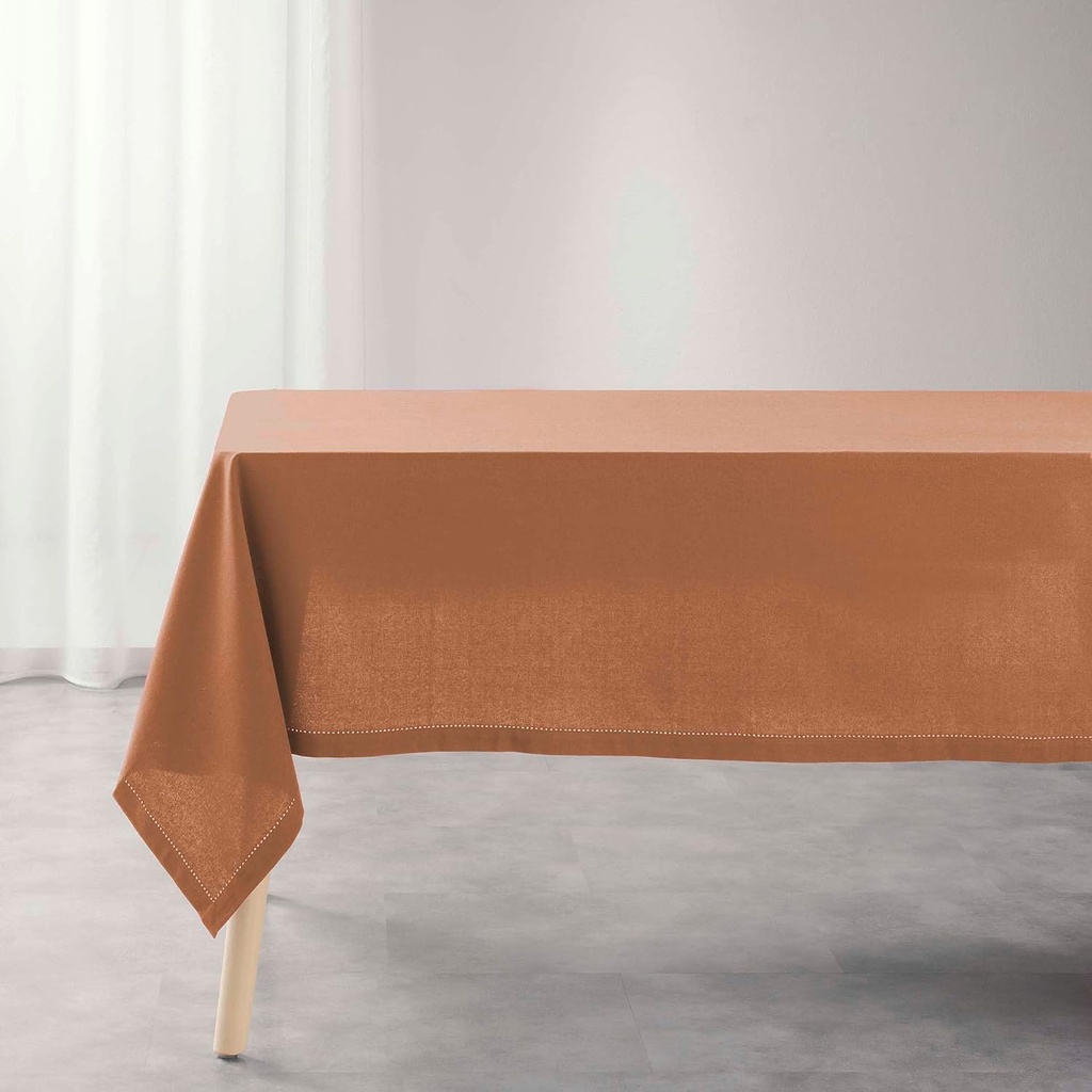 Nappe rectangle 140x240cm coton uni Charline mocha