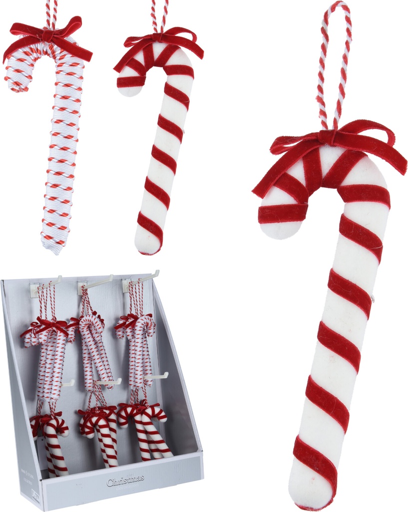 Canne a sucre 15cm Blanc/Rouge