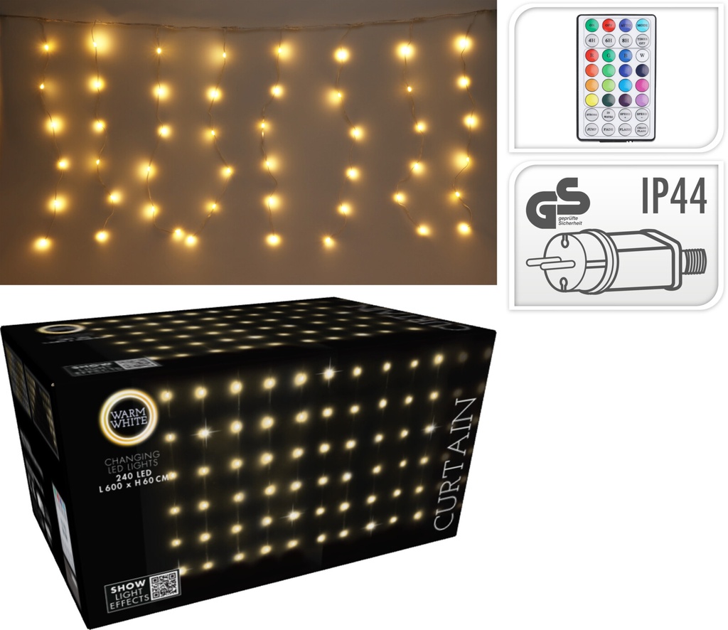 Guirlande lumineux rideau 240led 60*6m