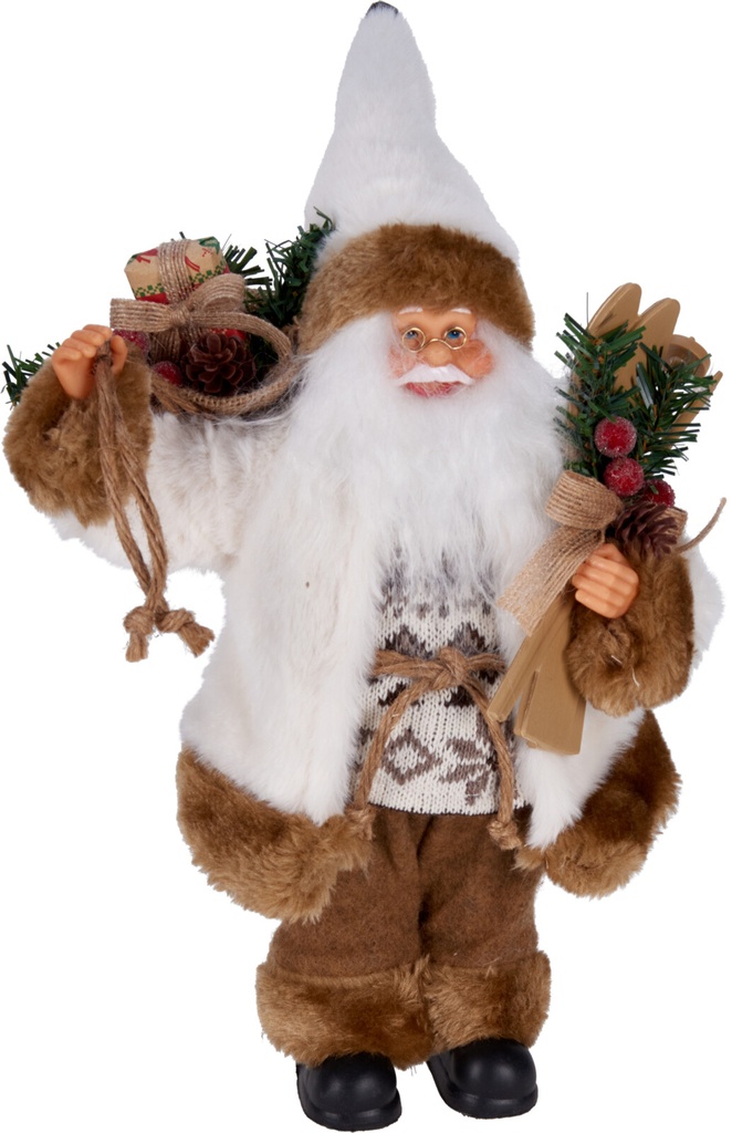 Père noël debout Marron 30cm