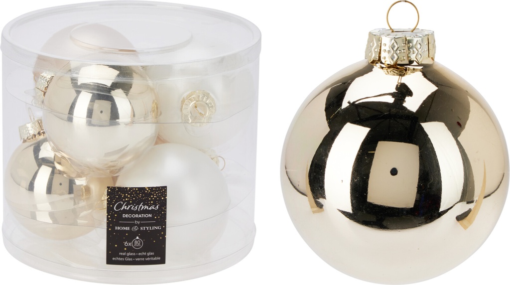 Boule de noel 8cm Clair