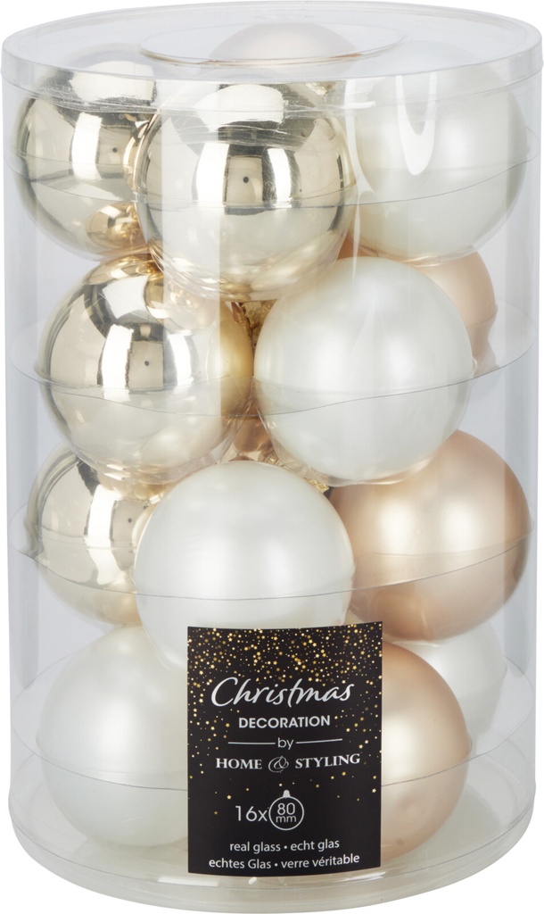 Boule de noel 8cm Clair