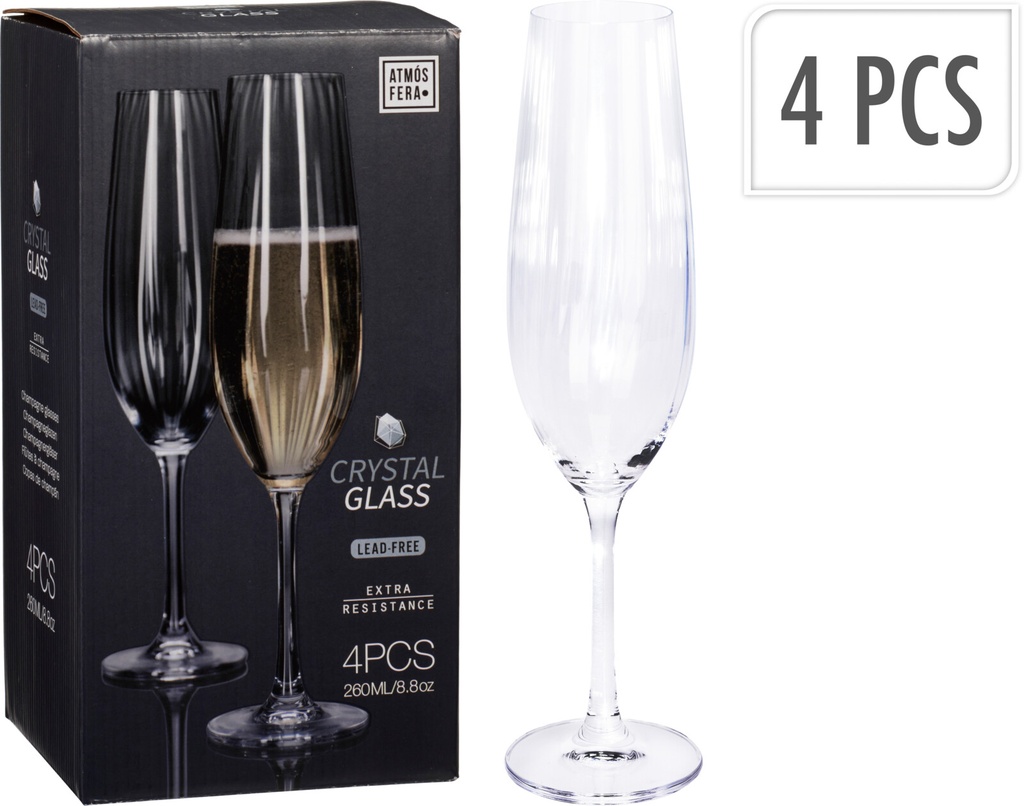 Verre a champagne cristal 4pcs