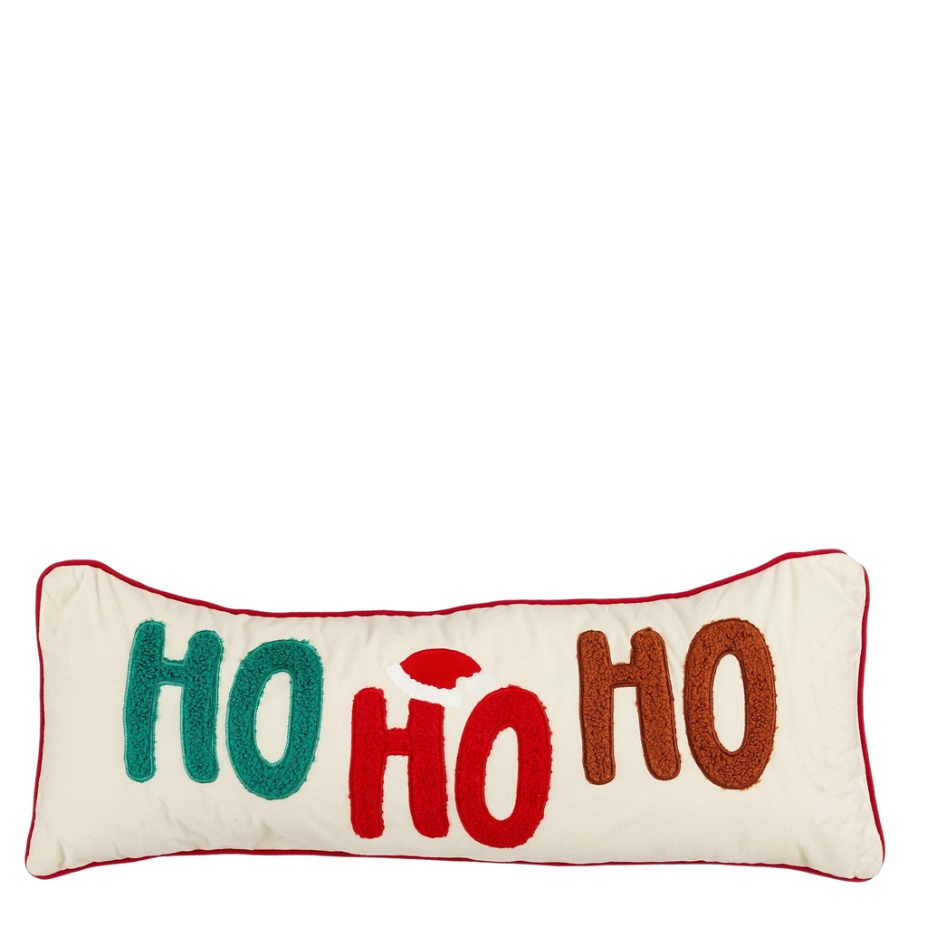 Coussin hohoho blanc L60xP25xH11cm