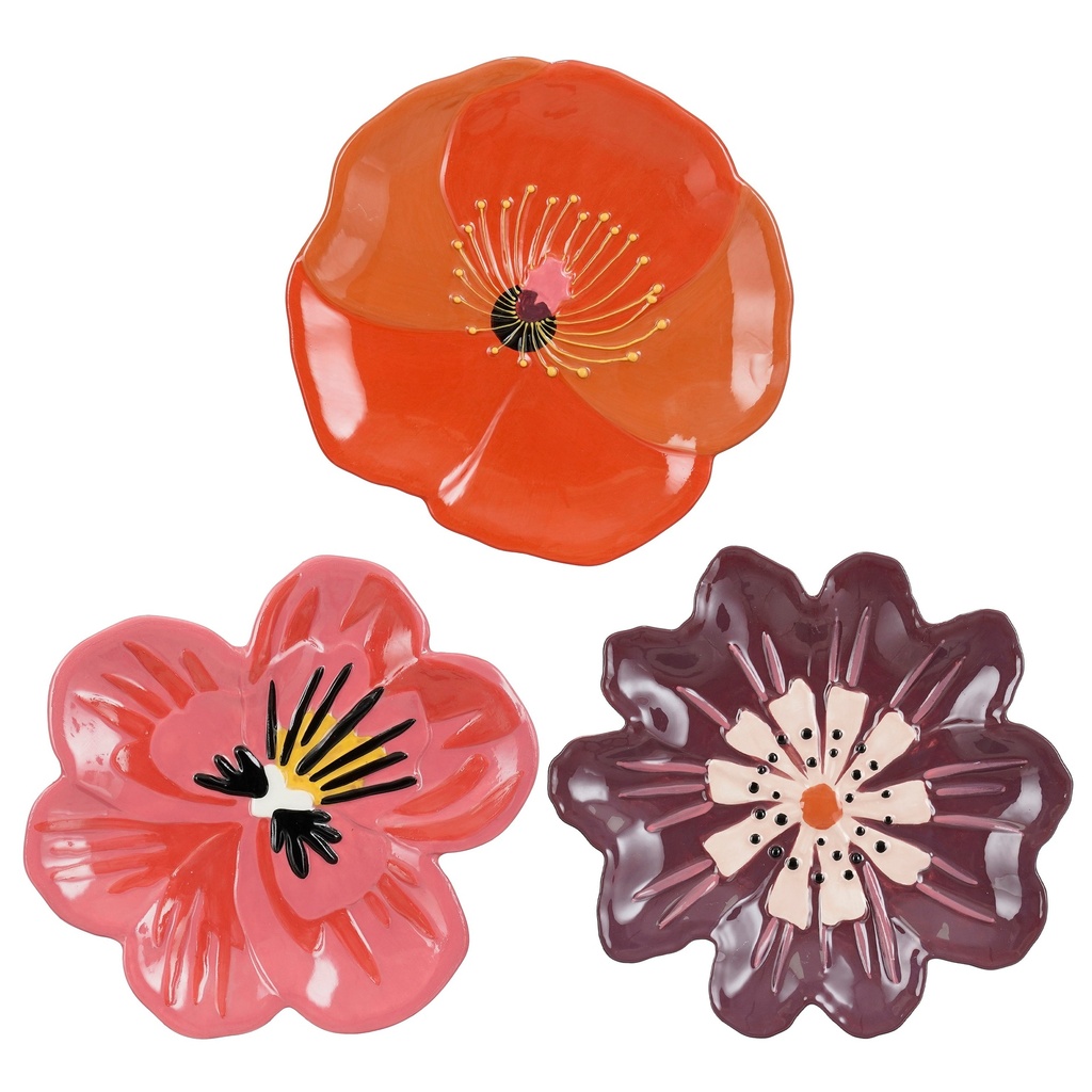 Assiette assorti Elvira violet, rose, orange