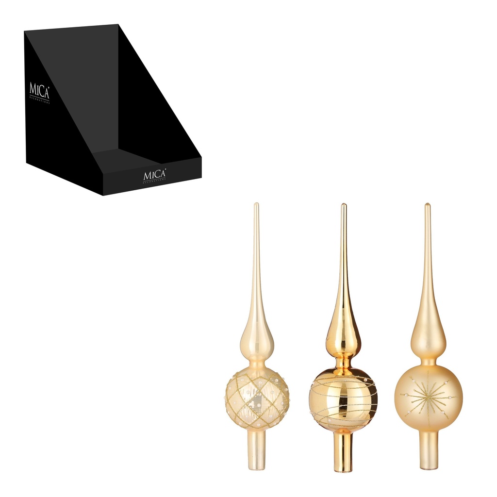 Pic or/champagne 3 assortiment H31xD8cm