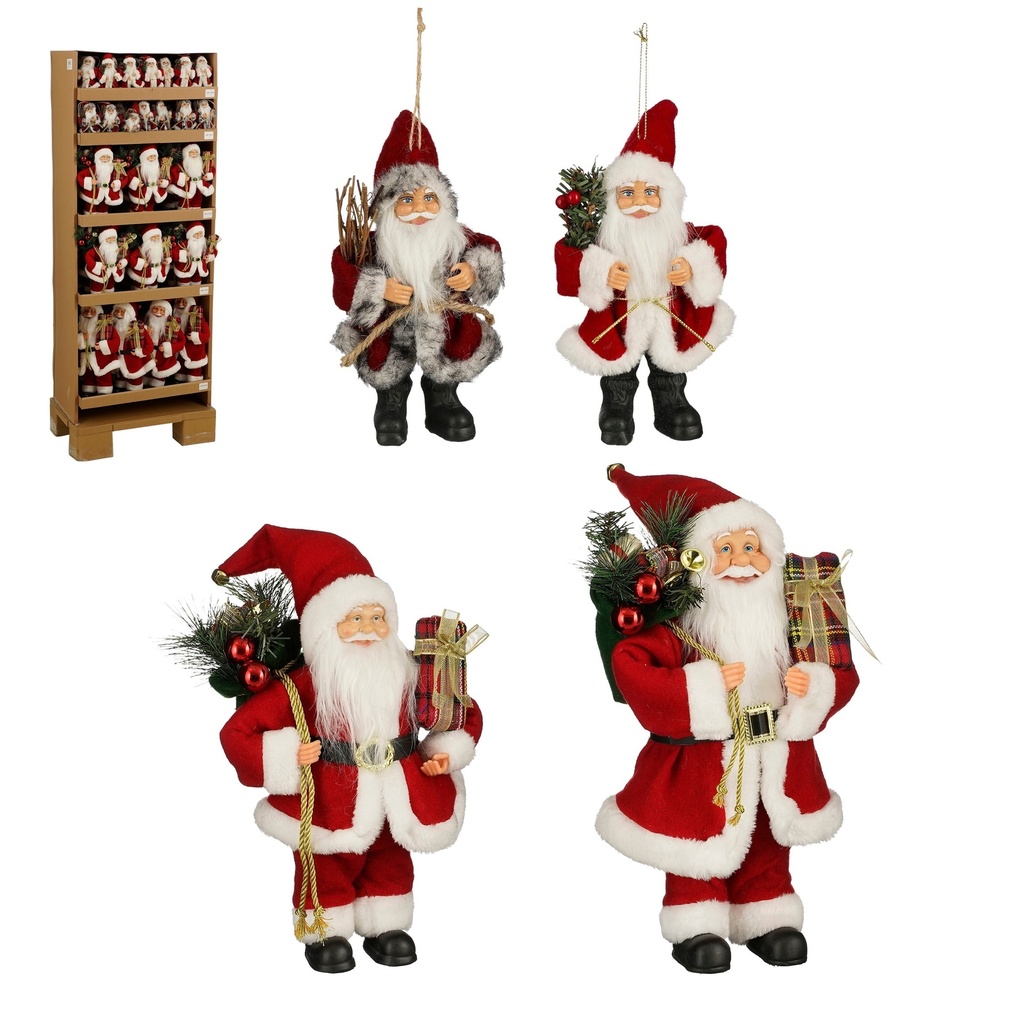 Père noël rouge mixte H161xL60xP40cm