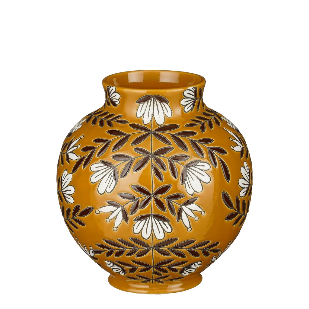 Vase Malia ocre de 24cm de hauteur et 22cm de diamètre