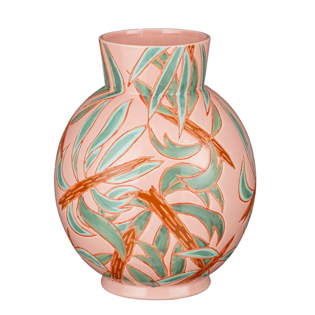 Vase Vici rose 30cm de hauteur et 24cm de diamètre