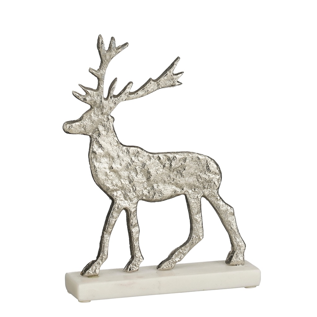 Renne décoratif argenté L16xP5xH23cm