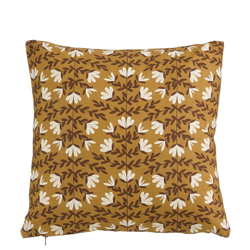 Coussin fleur ocre 45x45x10cm