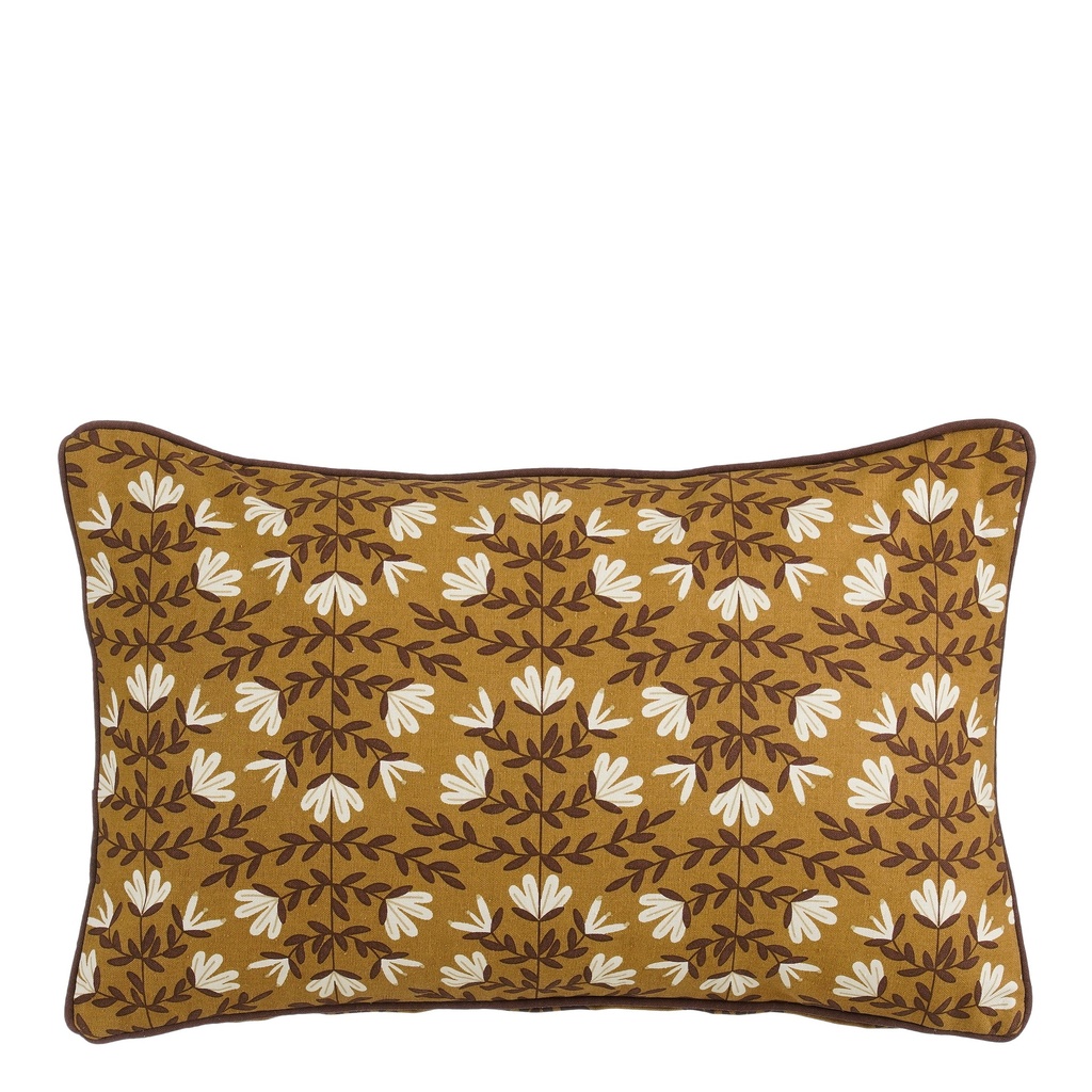 Coussin fleur ocre 55x35x10cm