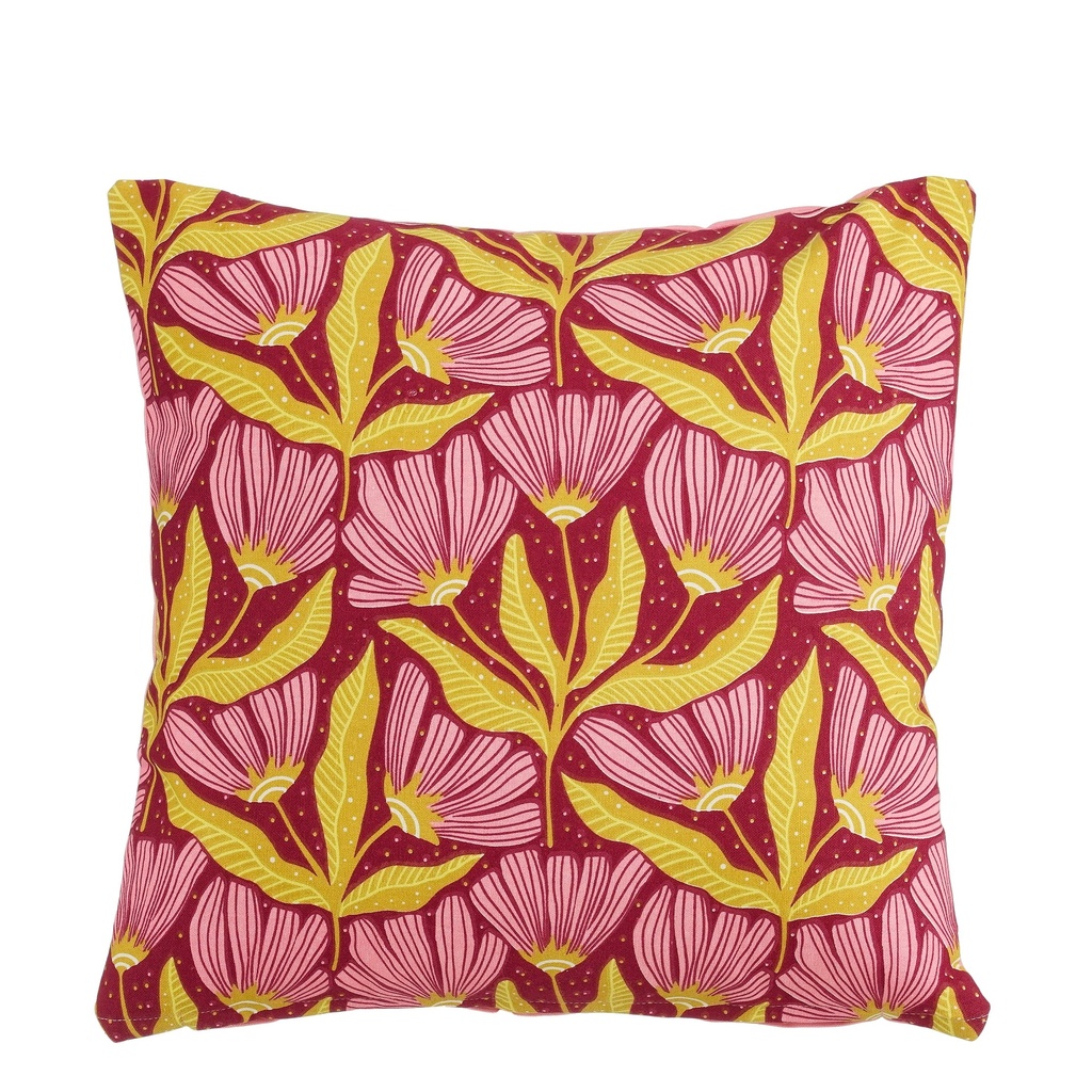 Coussin fleur rose 45x45x10cm 