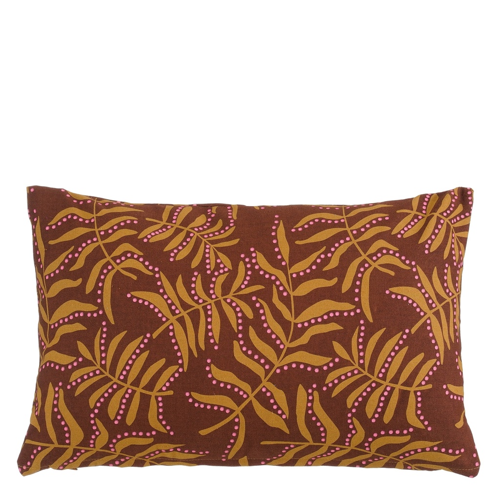 Coussin feuilles marron 55x35x10cm   
