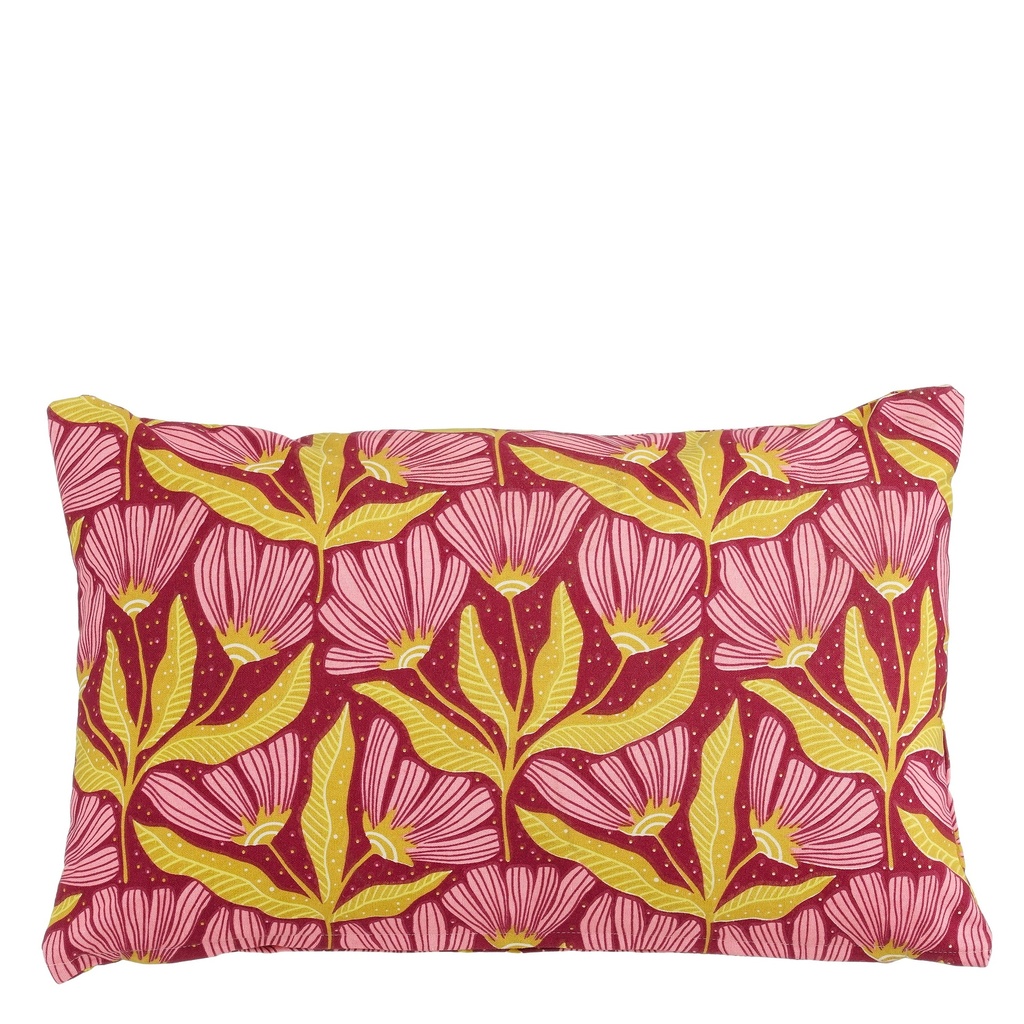 Coussin fleur rose 55x35x10cm    