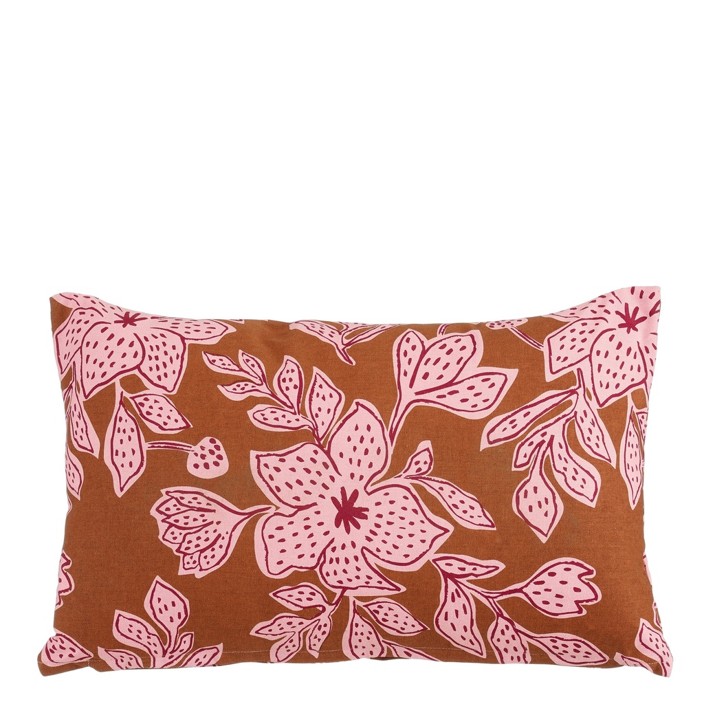 Coussin fleur rose 55x35x10cm   