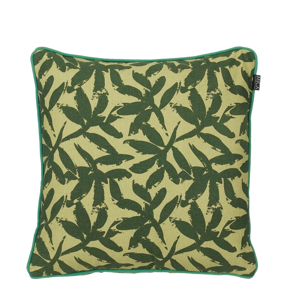 Coussin feuilles vert 45x45x10cm    