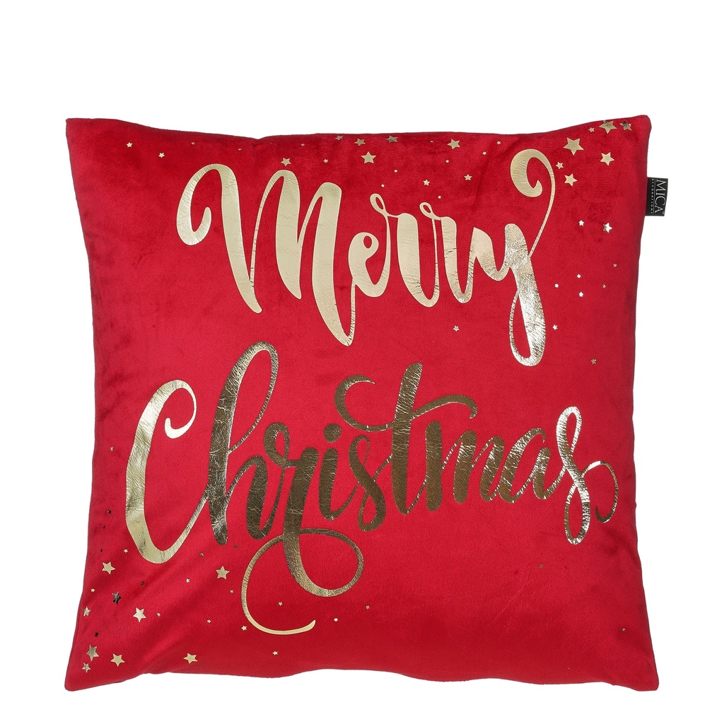 Coussin Merry Christmas rouge 45x45x16cm 