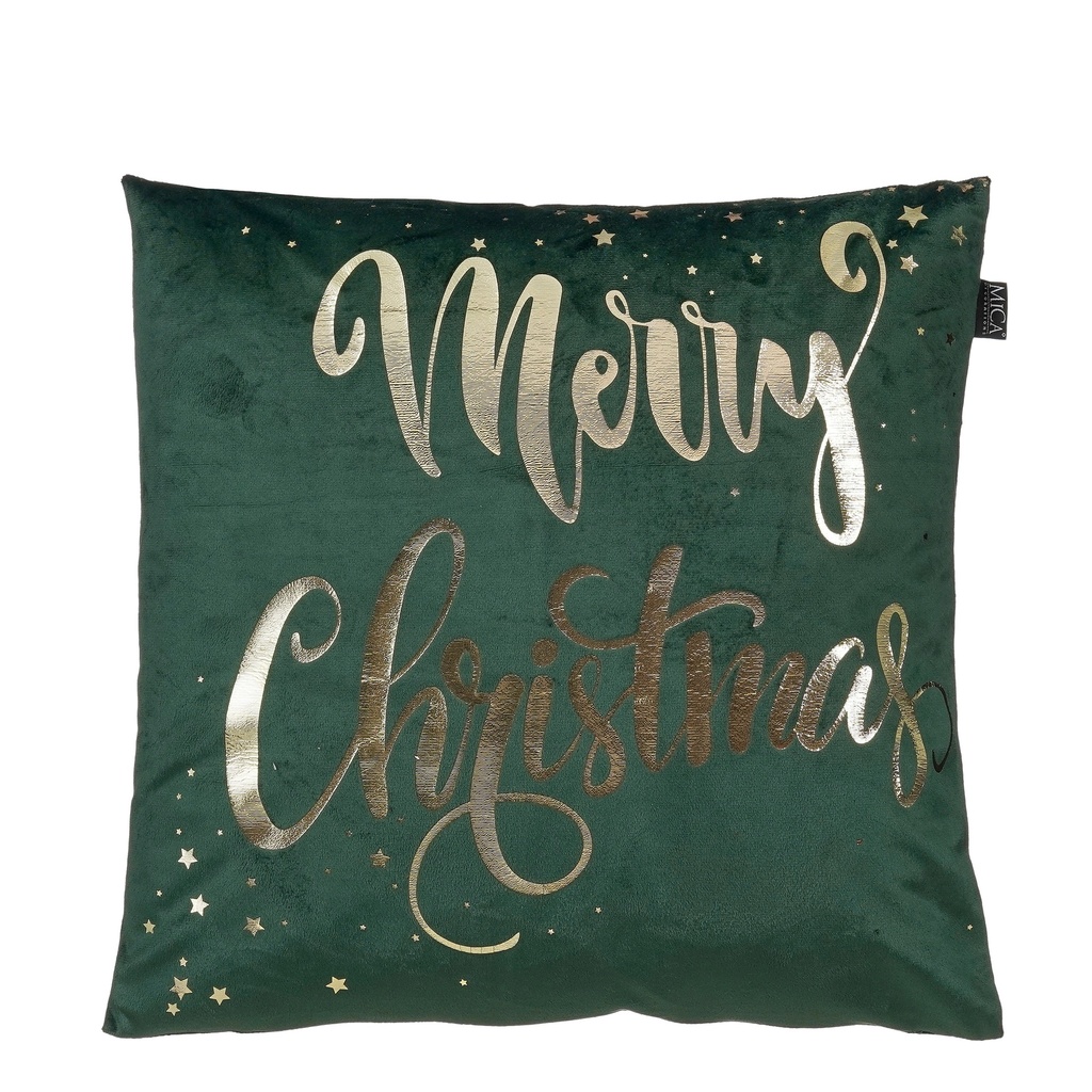 Coussin Merry Christmas vert 45x45x16cm  
